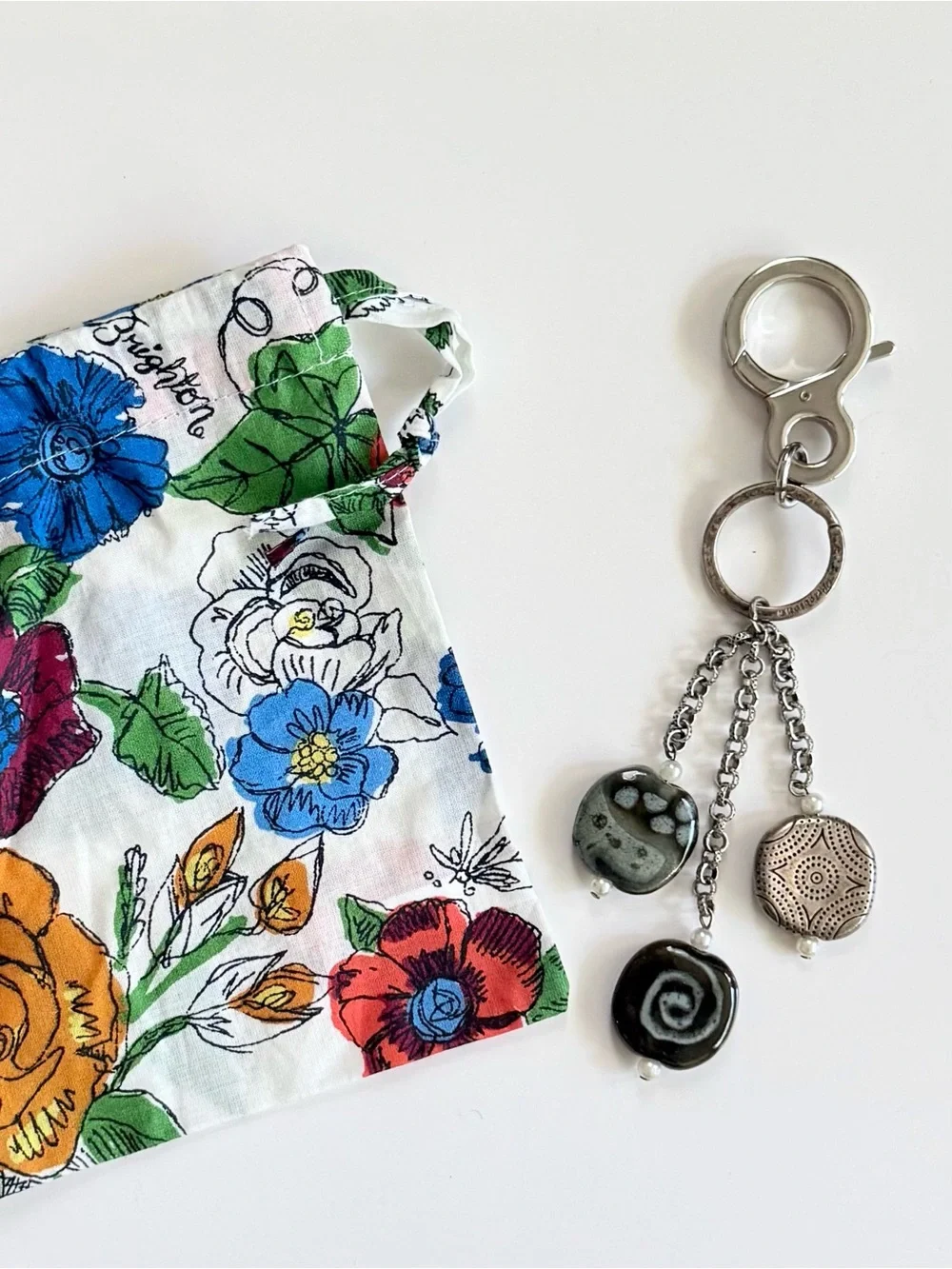 BRIGHTON Kazuri RARE Key Fob Keychain Handcrafted Beads Charms